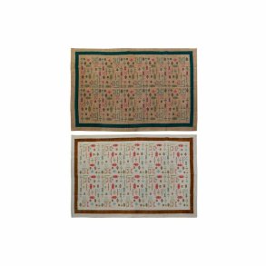 Tppe DKD Home Decor 160 x 230 x 0,4 cm Polyester Hvid Ikat Boho (2 enheder)
