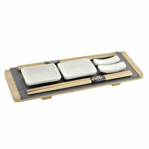 Sushi-s�t DKD Home Decor Brun Sort Natur Bambus Br�t 30 x 10 x 3,5 cm (9 Dele) (30 x 10 x 3,5 cm)