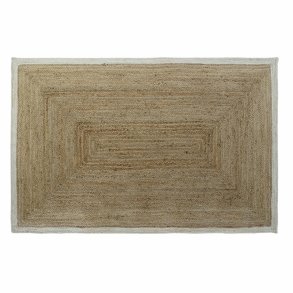 Tppe DKD Home Decor Scandi Polyester Bomuld Hvid Lys brun Jute 120 x 180 x 1 cm