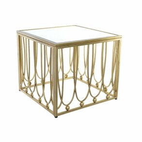 Sofabord DKD Home Decor Spejl Gylden Metal MDF (57 x 57 x 52 cm)