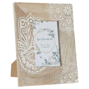 Fotoramme DKD Home Decor Brun Tr Plastik Mangotr Indianer mand 20 x 2 x 25,5 cm