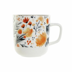 Skodelica DKD Home Decor Porcel�n Bl� Orange (380 ml) (12 x 8,5 x 9,5 cm)