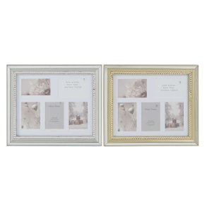 Fotoramme DKD Home Decor Luxury 46,5 x 2 x 40 cm Krystal Slvfarvet Gylden polystyren Traditionel (2 enheder)