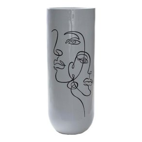 Vase DKD Home Decor Abstrakt Hvid Harpiks Moderne (35 x 35 x 90 cm)