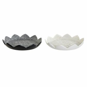 Borddekoration DKD Home Decor Hvid Sort Beige Gr Harpiks 39 x 39 x 7 cm (2 enheder)