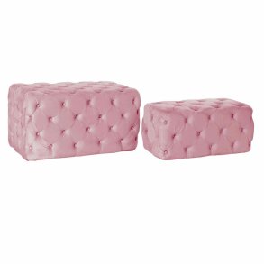 Stol DKD Home Decor   Pink Polyester Fljl Tr MDF (88 x 53 x 47,76 cm)