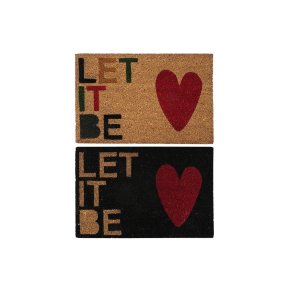 Drmtte DKD Home Decor Rd Sort Brun Gummi 2 enheder Kokosnd Fiber (60 x 40 x 1,5 cm)