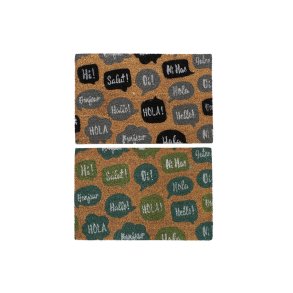 Drmtte DKD Home Decor Sort Gr Brun Gummi Mint 2 enheder Kokosnd Fiber (60 x 40 x 1,5 cm)