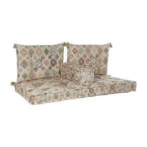 2 personers sofa DKD Home Decor Gul Brun Beige 145 x 76 x 13 cm