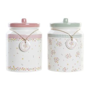 Blik DKD Home Decor Grn Pink Skrm 15,5 x 15,5 x 21 cm (2 enheder)