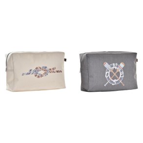 Toilettaske DKD Home Decor Gr Hvid Marine (30 x 10 x 20 cm) (2 enheder)