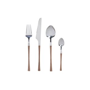 Bestik DKD Home Decor Natur Slvfarvet Rustfrit stl (2,6 x 1 x 23 cm) (16 pcs)