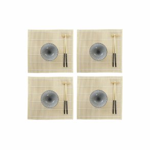 Sushi-s�t DKD Home Decor 14,5 x 14,5 x 31 cm Sort Stent�j Orientalsk (16 Dele)