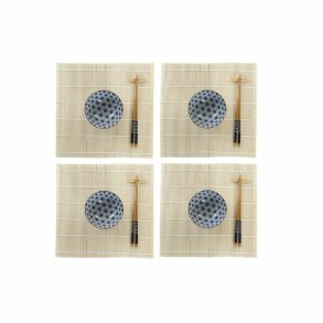 Sushi-s�t DKD Home Decor 14,5 x 14,5 x 31 cm Bl� Stent�j Orientalsk (16 Dele)