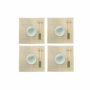 Sushi-s�t DKD Home Decor 14,5 x 14,5 x 31 cm Gr�n Stent�j Orientalsk (16 Dele)