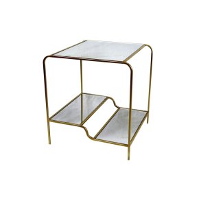 Sofabord DKD Home Decor Gylden Metal Spejl 50 x 50 x 55 cm