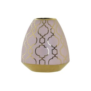 Vase DKD Home Decor Porceln Pink Gylden Orientalsk Chromsalt 16 x 16 x 18 cm