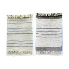 Tppe DKD Home Decor 160 x 230 x 0,75 cm Gr Polyester Hvid Frynse Boho (2 enheder)