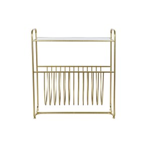 Tidsskriftholder DKD Home Decor Spejl Gylden Metal (76 x 35 x 83 cm)