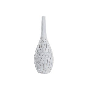 Vase DKD Home Decor Hvid Harpiks Moderne (18 x 18 x 50 cm)