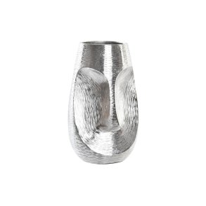 Vase DKD Home Decor Ansigt Slvfarvet Aluminium Moderne (19 x 19 x 31 cm)