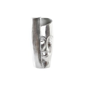Vase DKD Home Decor Slvfarvet Aluminium Moderne Ansigt 15 x 13 x 31 cm