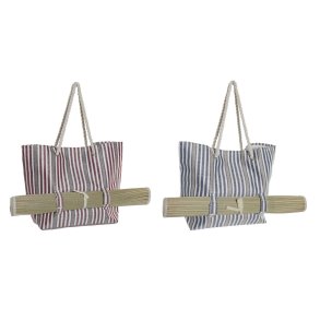 Strandtaske DKD Home Decor Rd Bl Polyester (50 x 16 x 36 cm) (2 enheder)