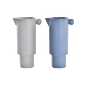 Vase DKD Home Decor Porceln Gr Bl (16 x 11 x 30 cm) (2 enheder)