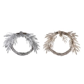 Adventskrans DKD Home Decor Metal Polyester (50 x 6 x 40 cm) (2 enheder)