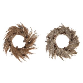 Adventskrans DKD Home Decor Blomst (2 enheder) (60 x 5 x 60 cm)