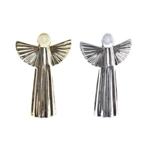 Julepynt DKD Home Decor Porceln Engel (13 x 5 x 17 cm) (2 enheder)