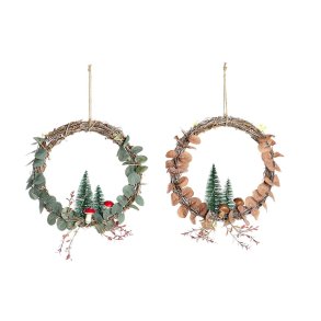 Julepynt DKD Home Decor LED Lys Tr (2 enheder) (30 x 2 x 30 cm)