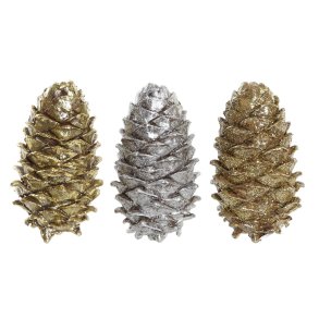Julepynt DKD Home Decor Ananas Harpiks (13 x 7,5 x 7,5 cm) (3) (3 enheder)