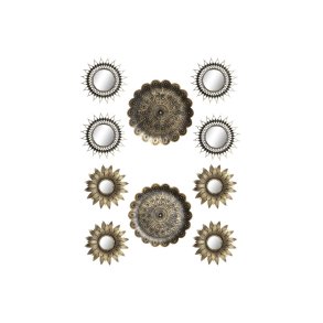 St med Spejle DKD Home Decor Krystal Gylden PP 2 enheder (35 x 2 x 35 cm)