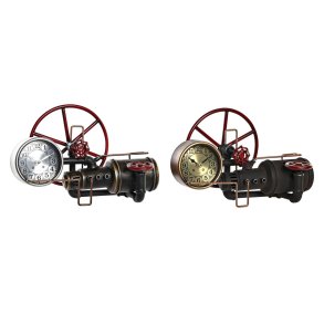 Namizna ura DKD Home Decor Slvfarvet Gylden Jern Vintage 40 x 20 x 26 cm (2 enheder)