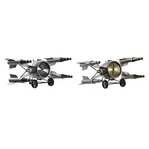 Namizna ura DKD Home Decor Gylden Slvfarvet Jern Loft 38,5 x 28 x 19,5 cm (2 enheder)