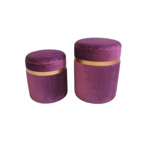 Fodsttte DKD Home Decor Polyester MDF Bourgogne (39 x 39 x 49 cm)