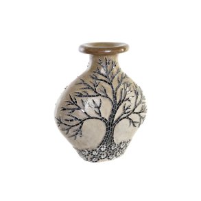 Vase DKD Home Decor Tr Krystal Sort Beige Terrakotta (30 x 15 x 33,5 cm)