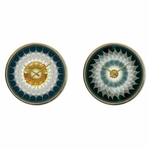 Vgur DKD Home Decor Krystal Gylden Turkisbl Jern Moderne (2 enheder) (40 x 6 x 40 cm)