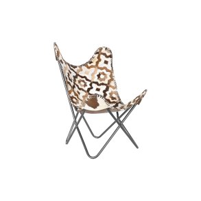 L�nestol DKD Home Decor Brun Hvid Jern 70 x 70 x 90 cm