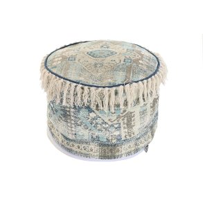 Pude DKD Home Decor Gulv Beige Bl Brun 40 x 40 x 40 cm Araber Frynse