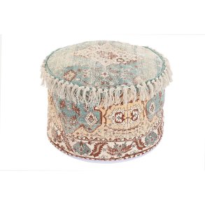 Pude DKD Home Decor Gulv 46 x 46 x 37 cm Brun Grn Gul Araber 45 x 45 x 35 cm Frynse