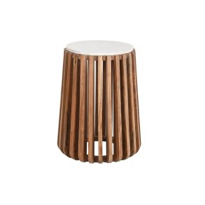Sofabord DKD Home Decor Hvid Natur Marmor Mangotr 47 x 47 x 58 cm