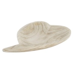 Snack bakke DKD Home Decor Lys brun Natur Hjerte Tropisk 35 x 24 x 4 cm