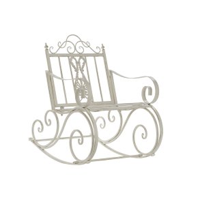 Gyngestol DKD Home Decor Metal Aluminium Hvid (63 x 89 x 92 cm)