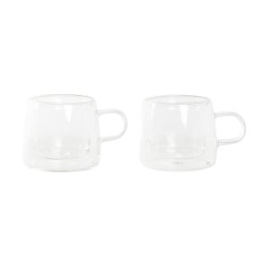 Dele kaffekops�t DKD Home Decor Krystal Gennemsigtig Borosilikatglas (80 ml)