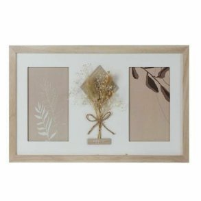 Fotoramme DKD Home Decor 39 x 1,2 x 22 cm Krystal Natur Hvid Shabby Chic