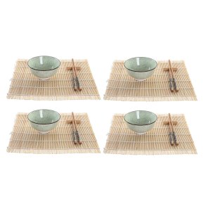 Sushi-s�t DKD Home Decor 14,5 x 14,5 x 35 cm Stent�j Orientalsk (16 Dele)