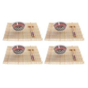 Sushi-s�t DKD Home Decor 14,5 x 14,5 x 31 cm Multifarvet Mandala Stent�j Orientalsk (16 Dele)