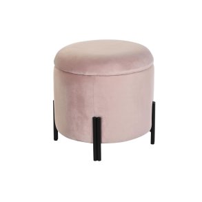 Fodsttte DKD Home Decor Sort Pink Metal Fljl 42 x 42 x 42 cm